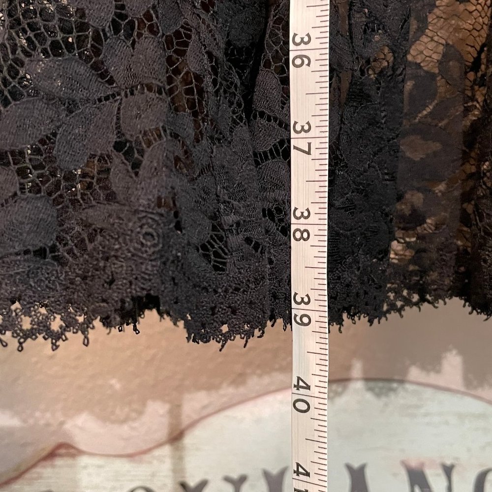 NWT Oscar de la Renta Black Lace Long-Sleeve Fit-and-Flare Dress - Picture 13 of 15